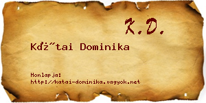 Kátai Dominika névjegykártya